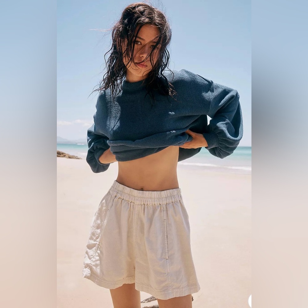 Free People Get Free Poplin Pull-On Shorts